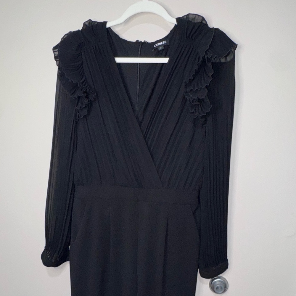 Express Black Ruffled Jumpsuit - Picture 5 of 5